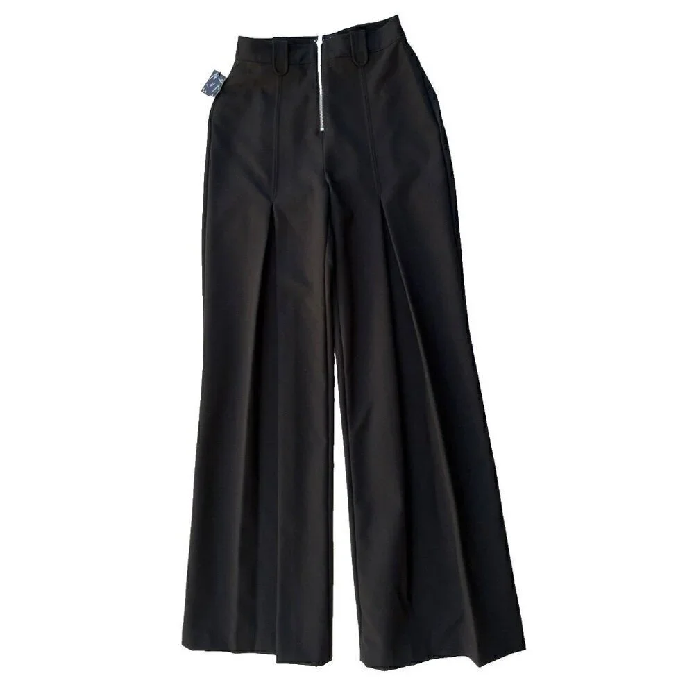 Nasty Gal Women's I'm Bossy Black Wide Leg High Waist Trousers Pants Size XS - Picture 3 of 13